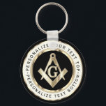 Black and Gold Mason - Customize Keychain<br><div class="desc">Keychain. Black and Gold Mason Symbol. 📌If you need further customization, please click the "Click to Customize further" or "Customize or Edit Design" button and use our design tool to resize, rotate, change text color, add text and so much more. ⭐This Product is 100% Customizable. Graphics and / or text...</div>