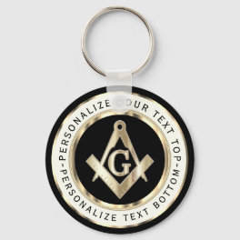 Black and Gold Mason - Customize Keychain