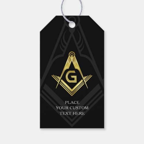 Black and Gold Masonic Gift Tags  Freemason Party