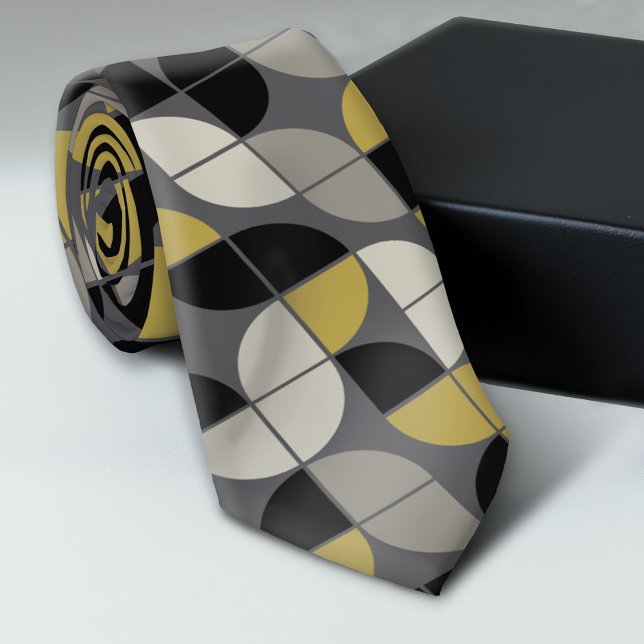 Black and Gold- MCM Pattern Neck Tie (Trendy Neck Tie Pattern)