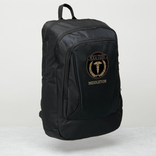 Black and Gold Medical Student Symbol  Port Authority® Backpack (Left Corner)