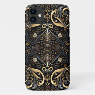 Black and Gold Medieval Engraved iPhone 11 Case