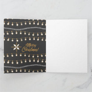 Black and Gold Merry Christmas Jingle Bells Card