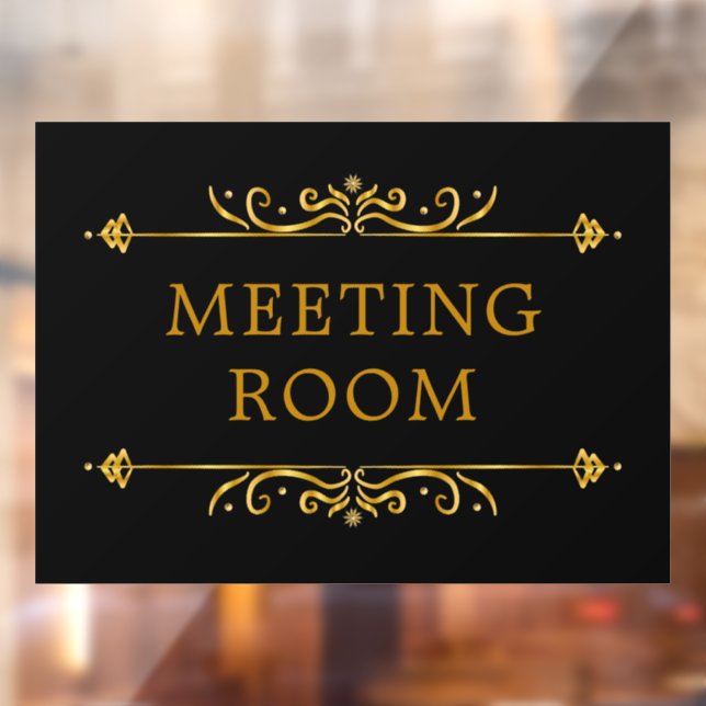 Black And Gold Minimal Door Sign Window Cling (Sheet 2)