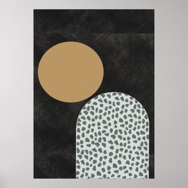 Black and Gold Modern Abstract  Poster (Front)