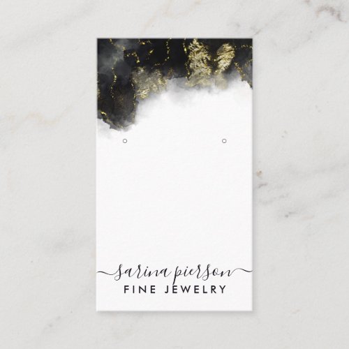 Black And Gold Modern Art Jewelry Earring Display Business Card