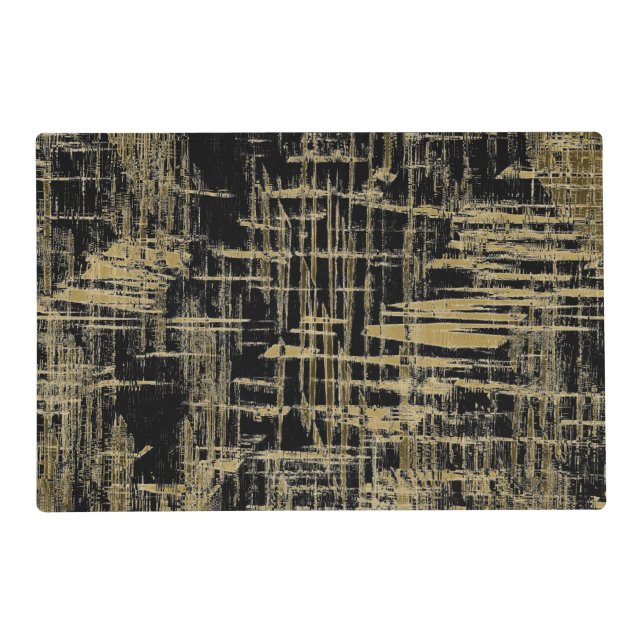 Black and Gold Modern Art Placemat (Front)