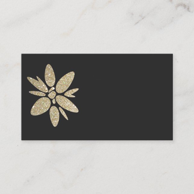 Black and gold modern Business Card RSVP card (Front)