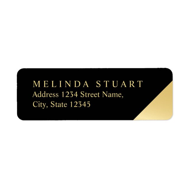 Black and Gold Modern Elegant Label (Front)
