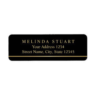 Black and Gold Modern Elegant Label