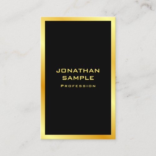 Black And Gold Modern Elegant Template Business Card