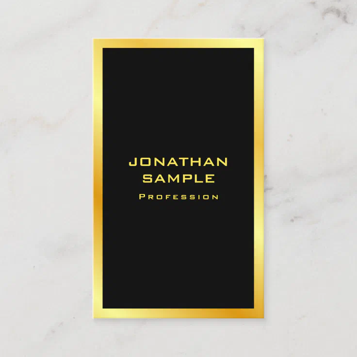 Black And Gold Modern Elegant Template Business Card | Zazzle