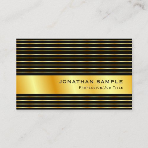 Black And Gold Modern Elegant Template Business Card
