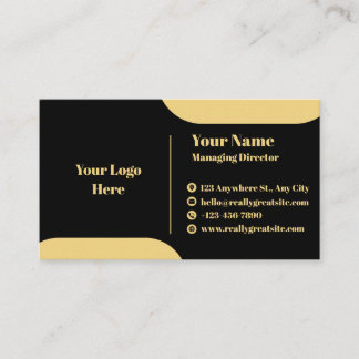 Black and Gold Modern Executive Business Card Temp