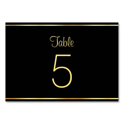Black And Gold Modern Glamorous Template Trendy Table Number