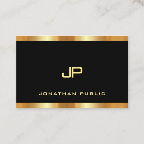 Black And Gold Modern Monogram Template Luxury Business Card