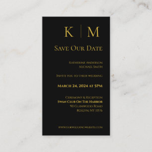 Black and Gold-Modern-Save the Date- Business Card