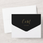 Black And Gold Modern Script QR Code Wedding