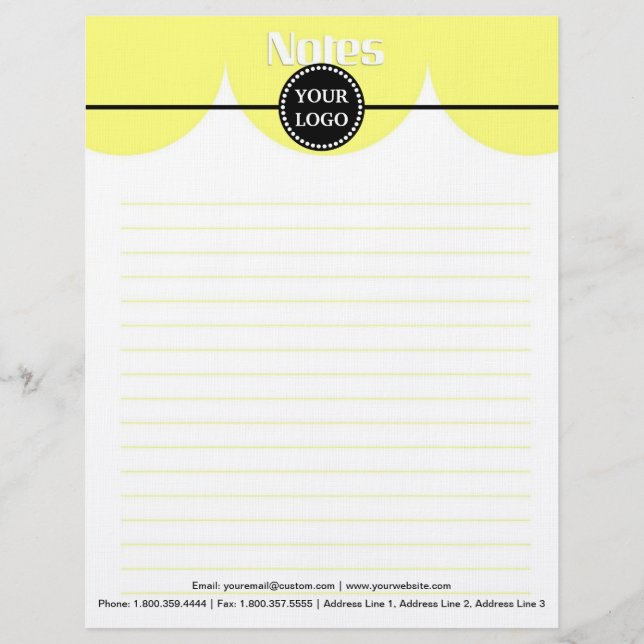 Black and Gold Modern Stationary Custom Monogram L Letterhead (Front)