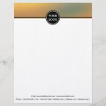 Black and Gold Modern Stationary Custom Monogram L Letterhead<br><div class="desc">Easily personalize this elegant 8.5" x 11" letterhead with your own business logo and information. This is Girly Trendy Chic Modern Simple Plain Colored Border with Custom Personalized Monogram.</div>