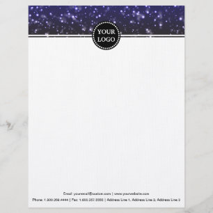 Black and Gold Modern Stationary Custom Monogram Letterhead