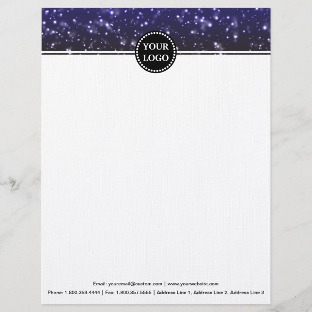 Black and Gold Modern Stationary Custom Monogram Letterhead (Front)