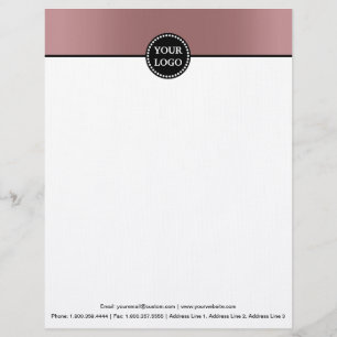 Black and Gold Modern Stationary Custom Monogram Letterhead