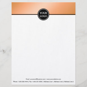Black and Gold Modern Stationary Custom Monogram Letterhead