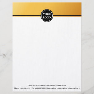 Black and Gold Modern Stationary Custom Monogram Letterhead