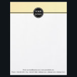 Black and Gold Modern Stationary Custom Monogram  Letterhead<br><div class="desc">Easily personalize this elegant 8.5" x 11" letterhead with your own business logo and information. This is Girly Trendy Chic Modern Simple Plain Colored Border with Custom Personalized Monogram.</div>