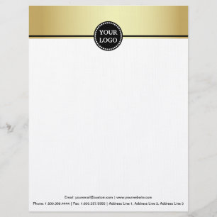 Black and Gold Modern Stationary Custom Monogram Letterhead