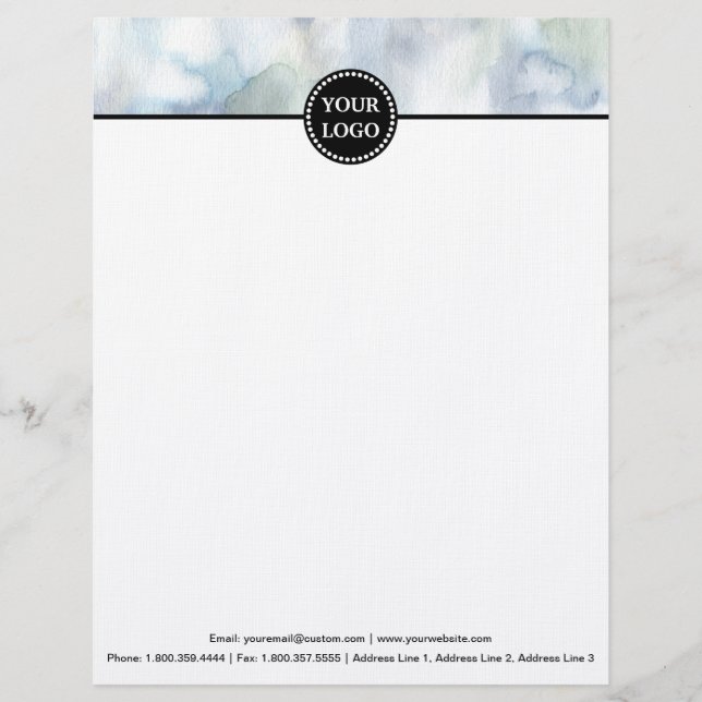 Black and Gold Modern Stationary Custom Monogram Letterhead (Front)