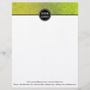 Black and Gold Modern Stationary Custom Monogram Letterhead