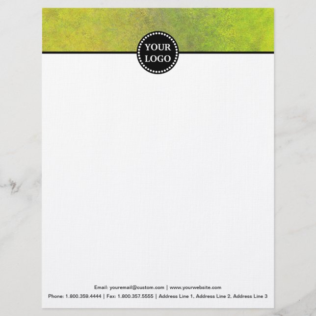 Black and Gold Modern Stationary Custom Monogram Letterhead (Front)
