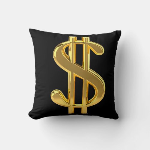 Black and Gold Money Pillow