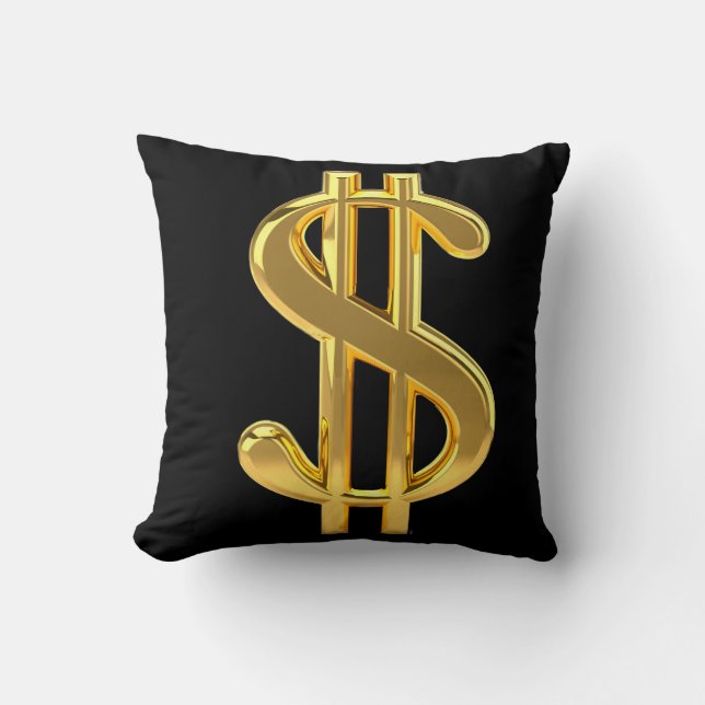 Black and Gold Money Pillow (Front)