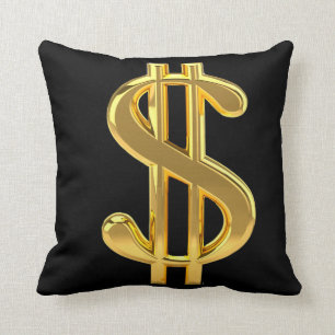Black and Gold Money Pillow