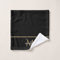 Royal Collection Bath Towel Set Gold Monogram - Luxury Towels