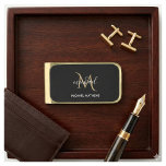Black and Gold Monogram Elegant Luxury  Finish Money Clip<br><div class="desc">The black and gold design is stylish and timeless and can be personalized with your monogram for a unique finishing touch. Matching accessories are available in our store.</div>