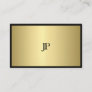 Black And Gold Monogram Plain Modern Professional Business Card