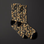 Black and Gold Monogram Socks<br><div class="desc">Achieve a timeless look with our Black and Gold Monogram Socks. The combination of black and gold creates an elegant and luxurious appearance. Don't miss the opportunity to pair it with our matching neck tie for a complete outfit.</div>