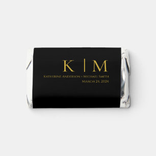Black and Gold-Monogram-Wedding- Hershey's Miniatures
