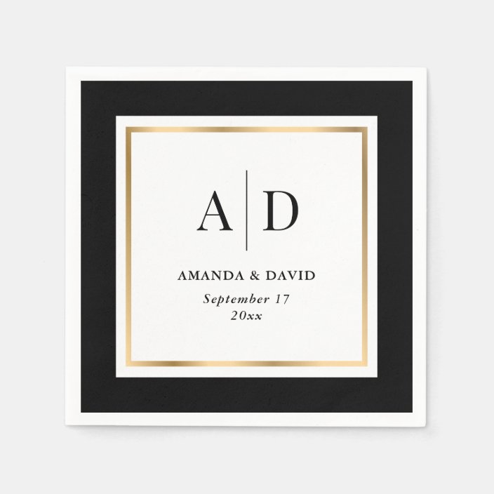 Black and Gold Monogram Wedding