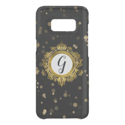 Black and Gold Monogrammed Samsung S8 Case