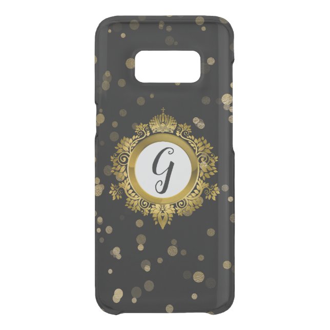 Black and Gold Monogrammed Samsung S8 Case (Back)