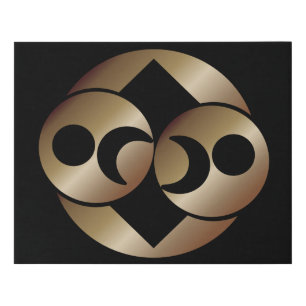 Black and Gold Moon Planets Faux Canvas Print