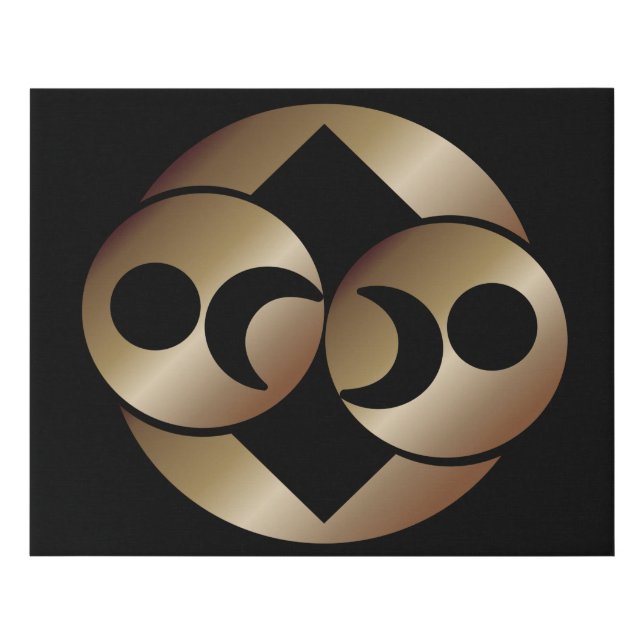 Black and Gold Moon Planets Faux Canvas Print (Front)