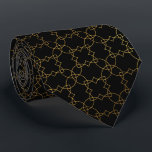 Black and Gold Moroccan Geometric Necktie<br><div class="desc">Drape yourself in sophistication with this luxurious Black and Gold Moroccan Geometric Necktie. Its intricate,  shimmering pattern adds instant elegance to any formal event,  business attire,  or special occasion. A timeless accessory for the discerning individual,  crafted for style and impact.</div>