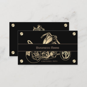 Black And Gold Motorcycle Shop Business Card