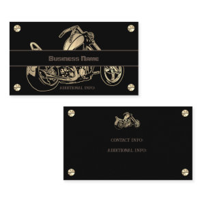 Black And Gold Motorcycle Shop Business Card